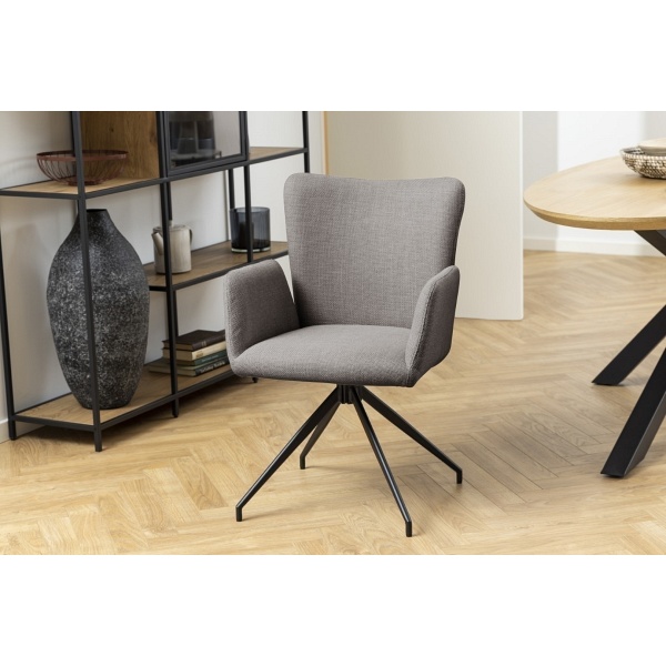 Krzesło Laura z podłokietnikami szary jasny - ACTONA